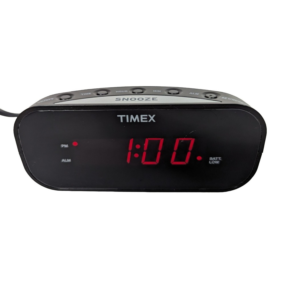 Timex T121 Alarm Clock Radio 2 Alarm Radio Buzzer Display Dimmer Snooze/Sleep